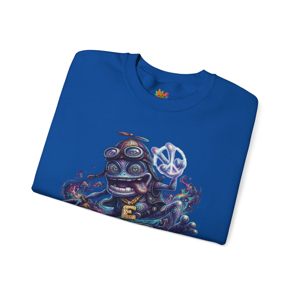Vert Crazy Frog Psychedelic Vintage Style Unisex Graphic Crewneck Sweatshirt