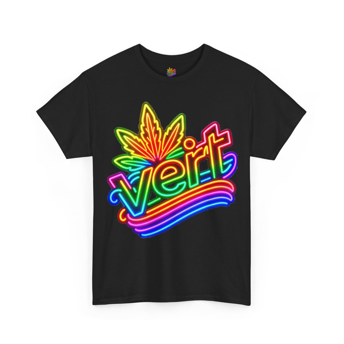 Vert Neon Logo Vintage Style Unisex Cotton Graphic T-Shirt