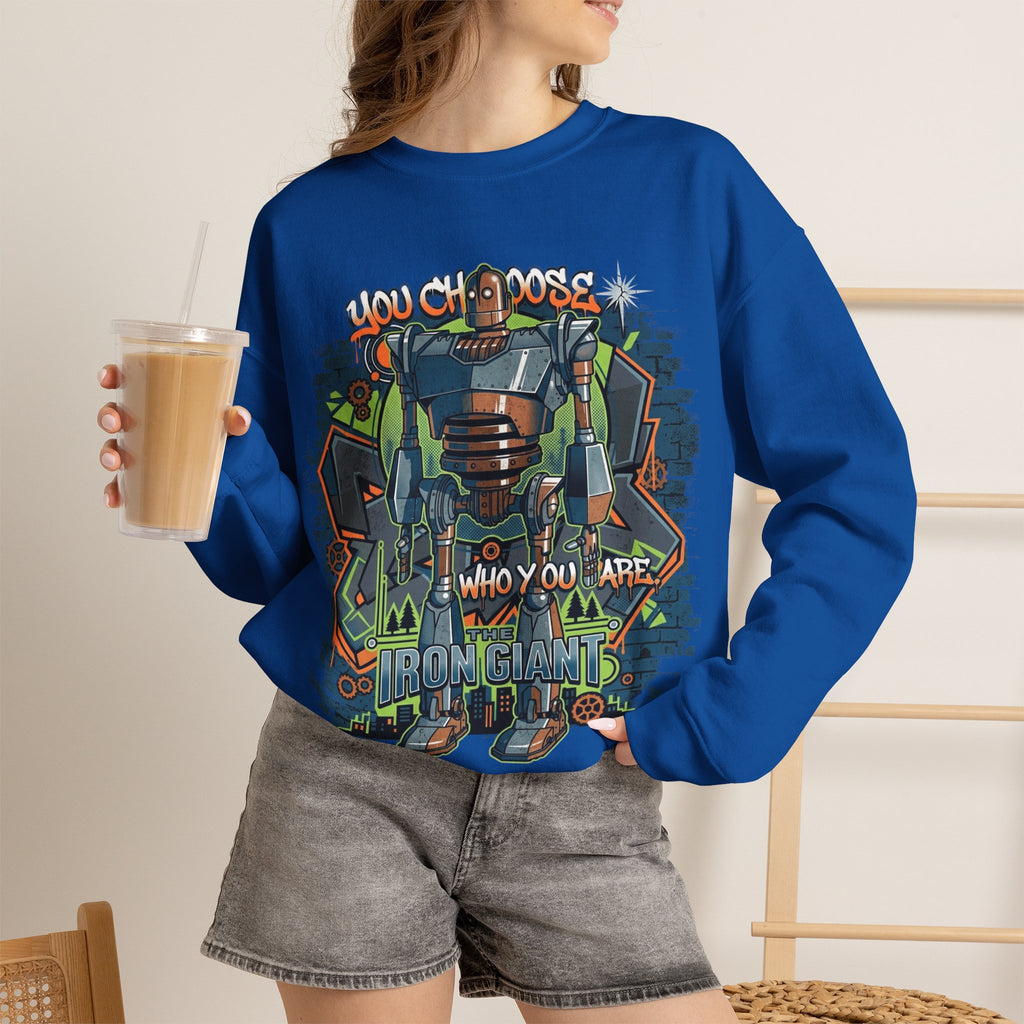 Vert Iron Giant Vintage Style Unisex Graphic Crewneck Sweatshirt