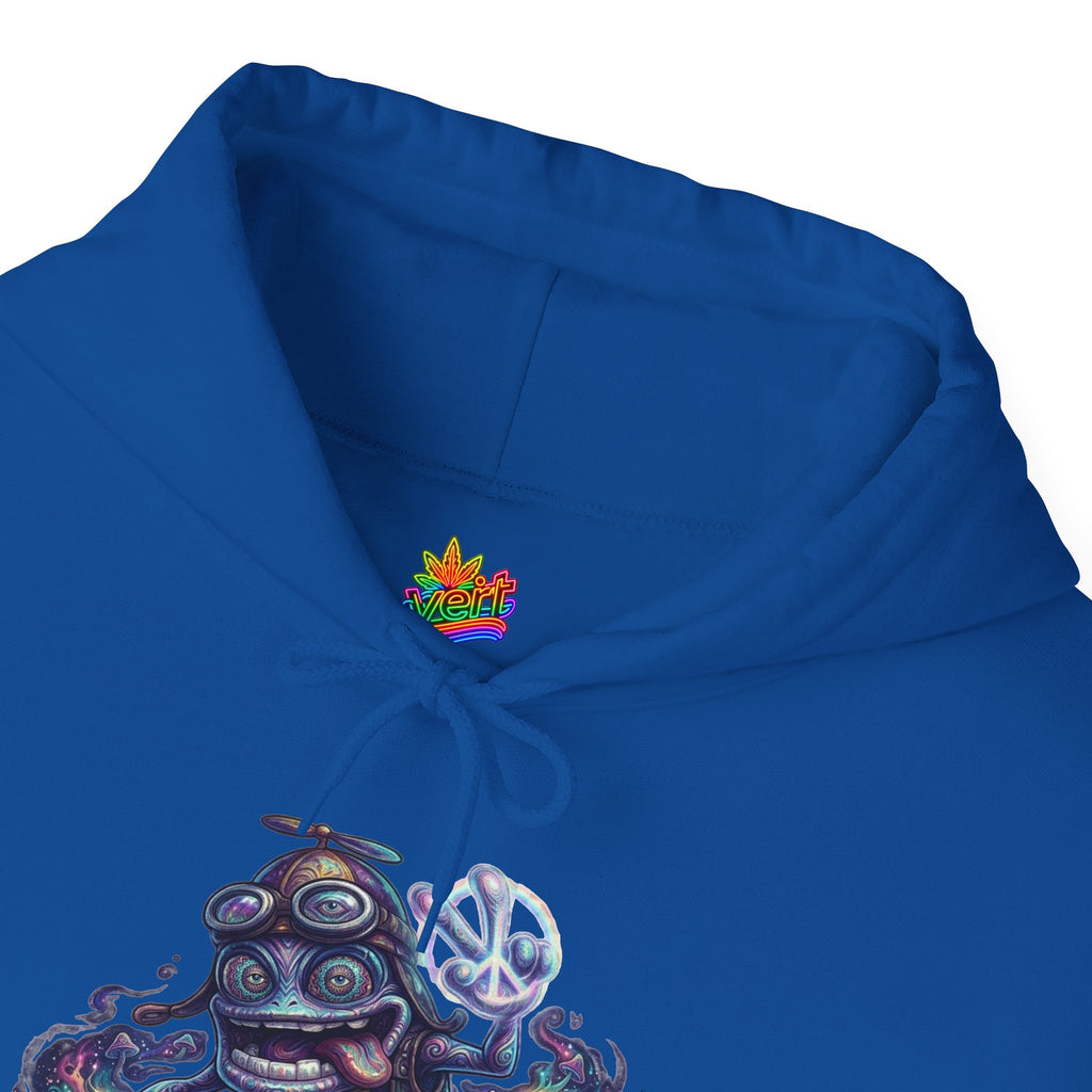 Vert Crazy Frog Psychedelic Vintage Style Unisex Graphic Hoodie