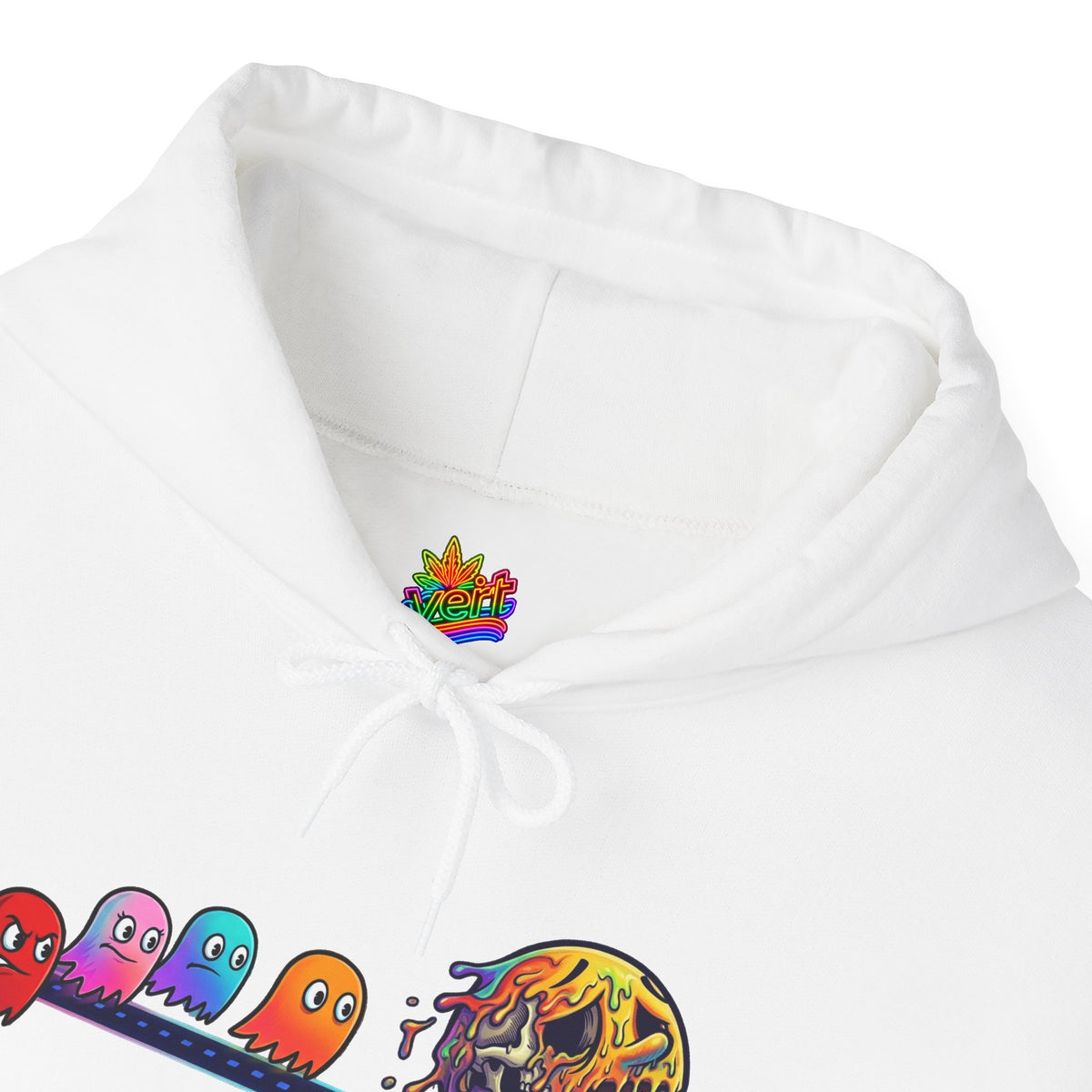 Vert Pac-Man Psychedelic Vintage Style Unisex Graphic Hoodie