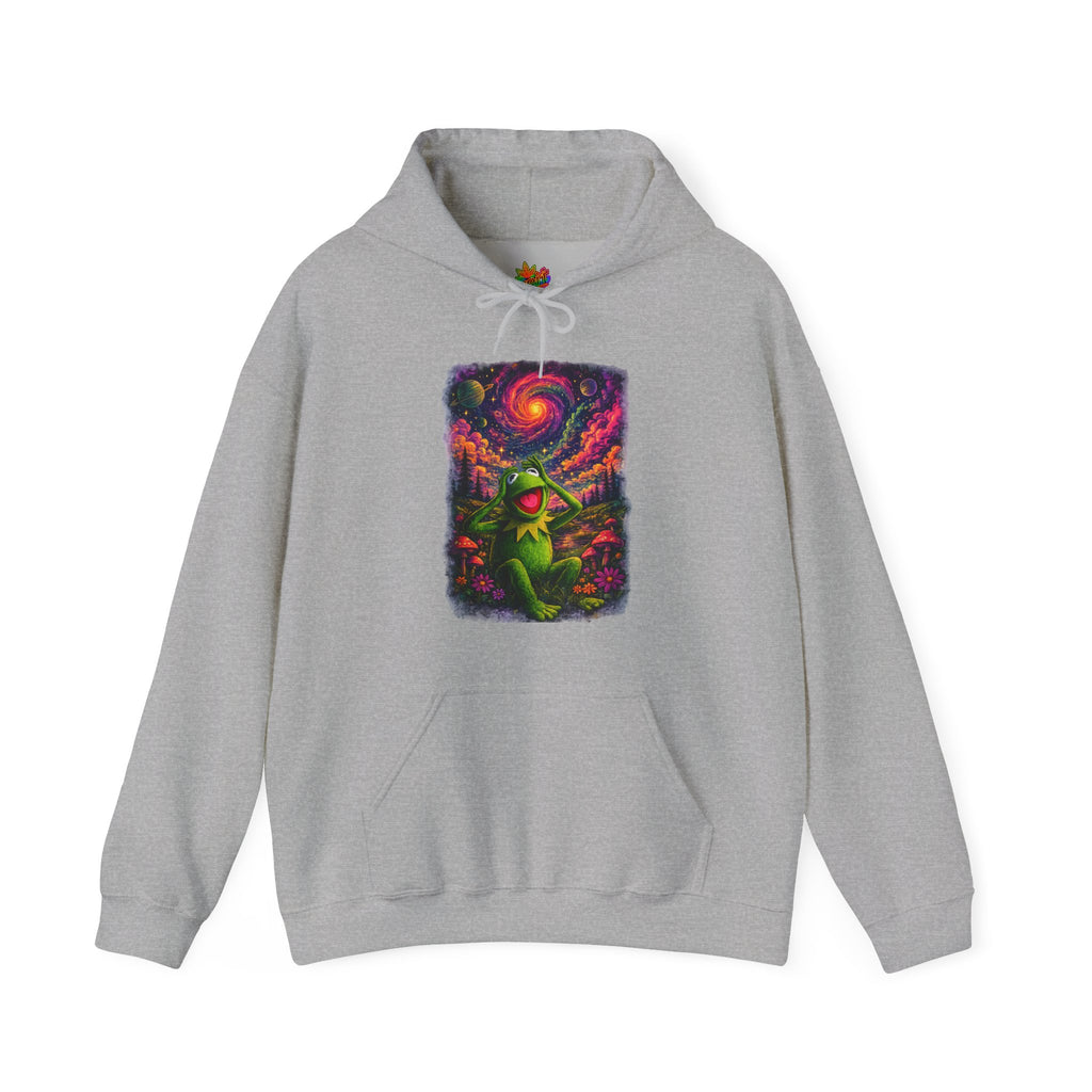 Vert Psychedelic Kermit Vintage Style Unisex Graphic Hoodie