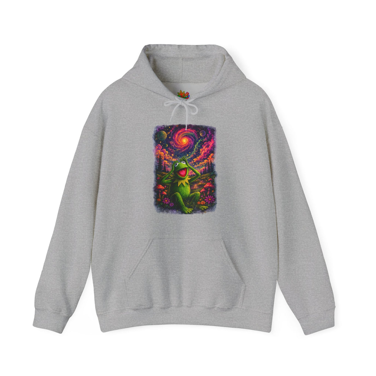 Vert Psychedelic Kermit Vintage Style Unisex Graphic Hoodie