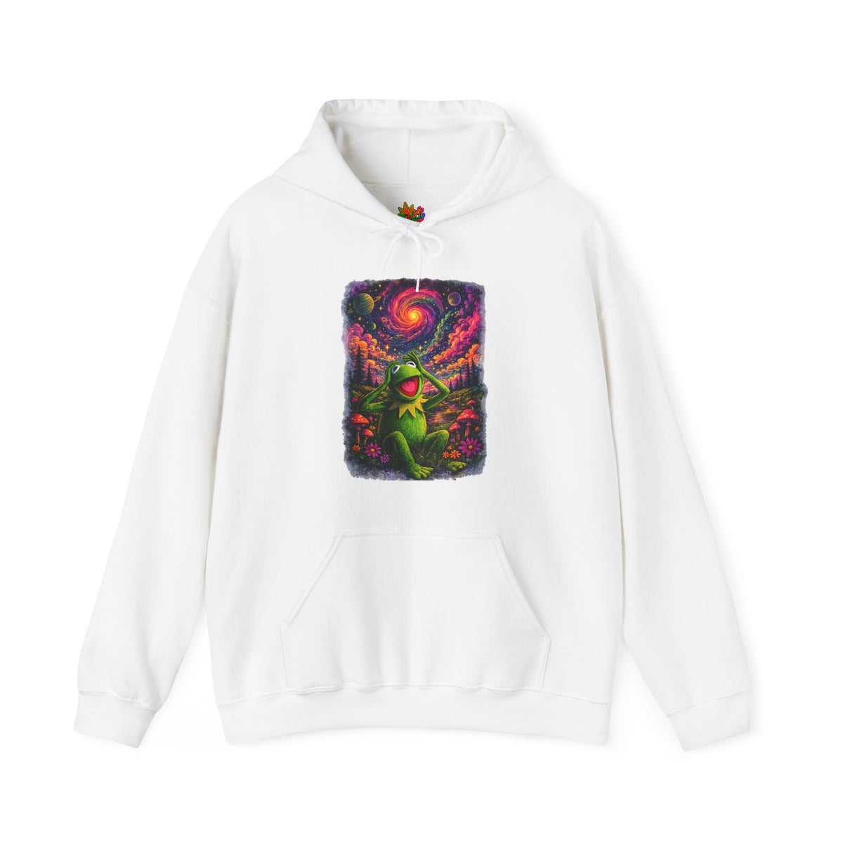 Vert Psychedelic Kermit Vintage Style Unisex Graphic Hoodie