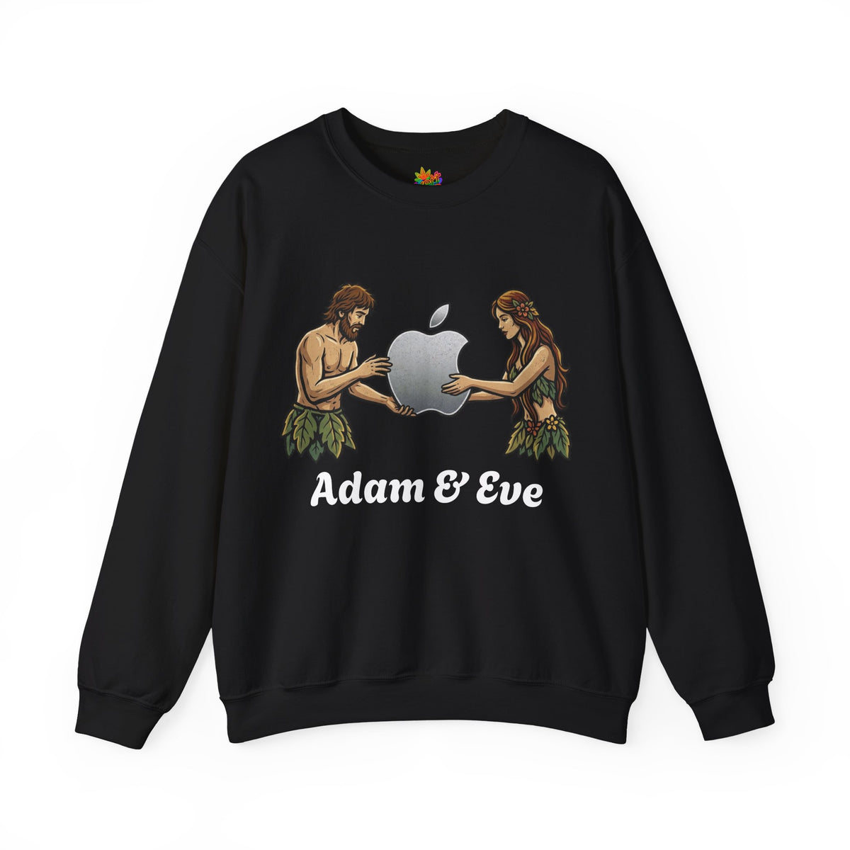 Vert Apple Adam & Eve Parody Vintage Style Unisex Graphic Crewneck Sweatshirt