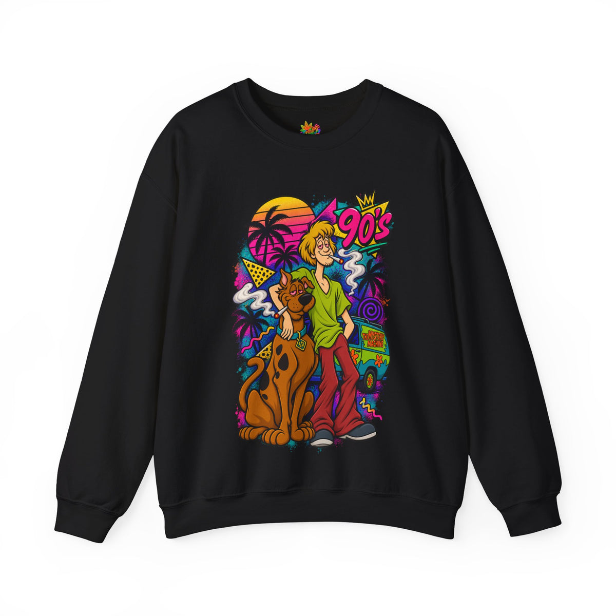 Vert Shaggy & Scooby Smoker Vintage Style Graphic Crewneck Sweatshirt