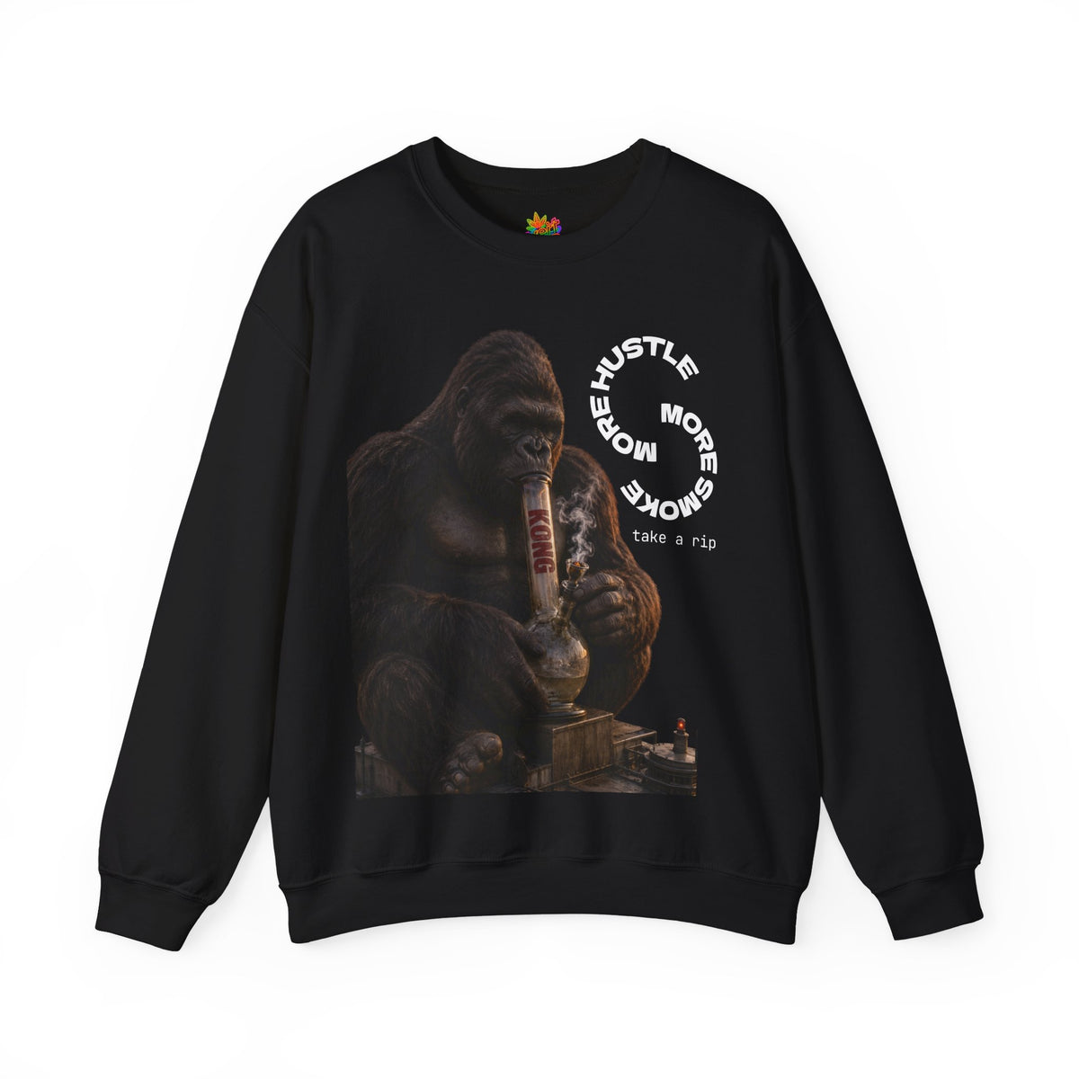 Vert King Kong Smoker Vintage Style Unisex Graphic Crewneck Sweatshirt