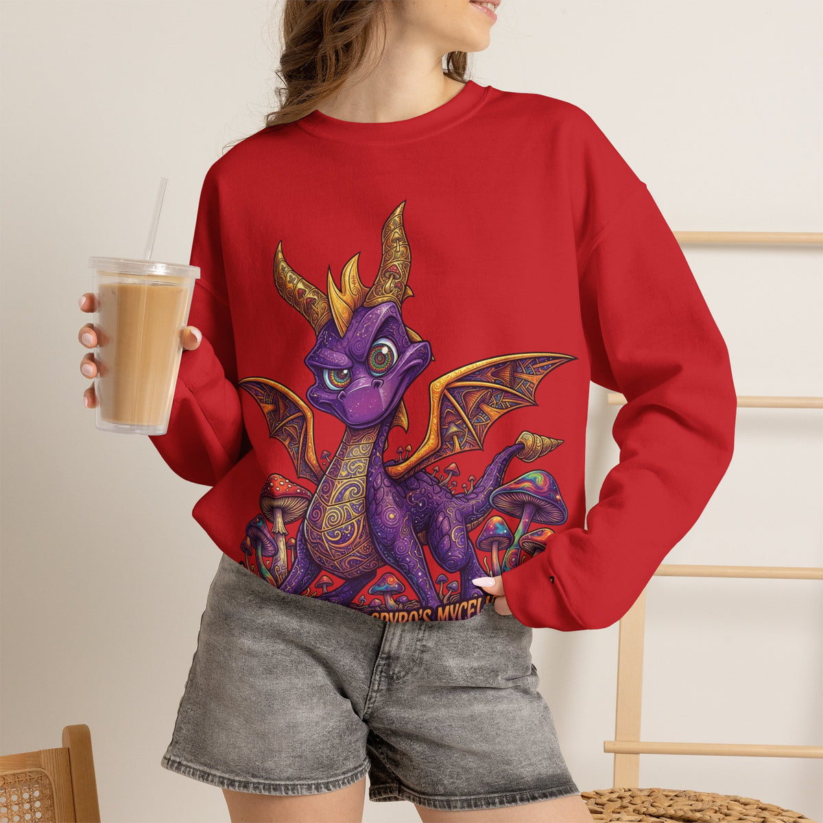 Vert Spyro Psychedelic Vintage Style Unisex Graphic Crewneck Sweatshirt