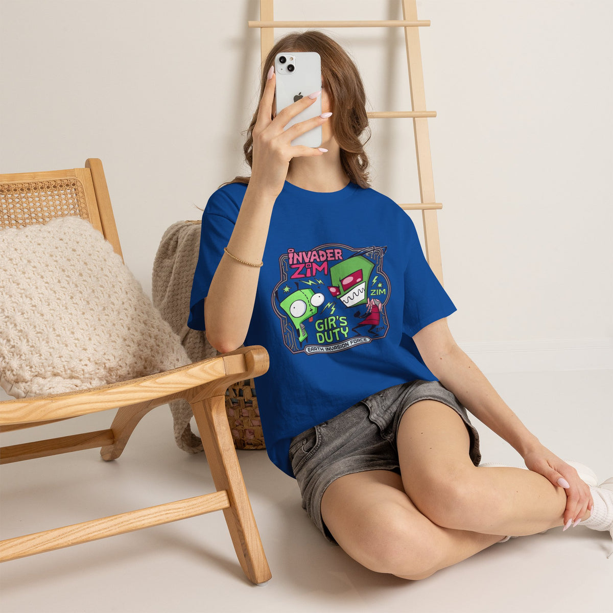 Vert Invader Zim Vintage Style Unisex Cotton Graphic T-Shirt
