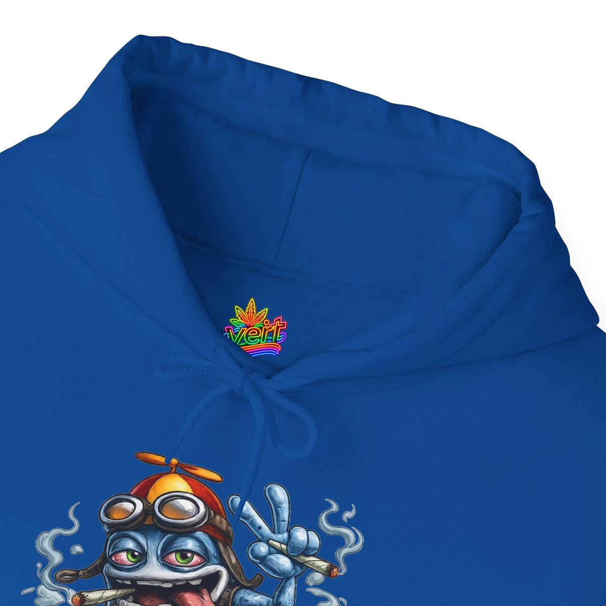 Vert Crazy Frog Smoker Vintage Style Unisex Graphic Hoodie