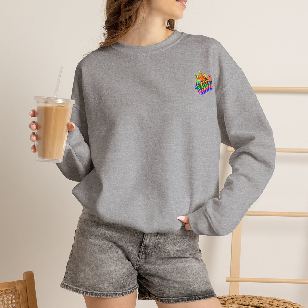 Vert Crested Neon Logo Vintage Style Unisex Graphic Crewneck Sweatshirt