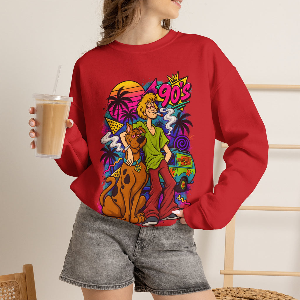 Vert Shaggy & Scooby Smoker Vintage Style Graphic Crewneck Sweatshirt