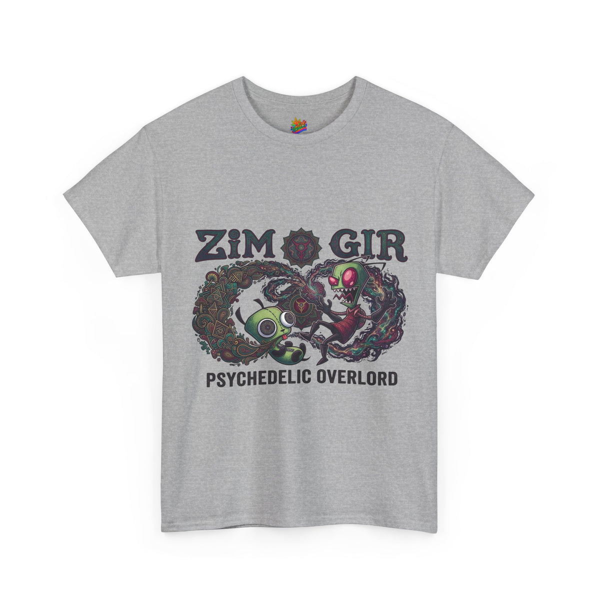 Vert Invader Zim Psychedelic Vintage Style Unisex Cotton Graphic T-Shirt